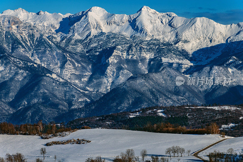 欧洲，斯洛文尼亚，Primorska, Triglav，朱利安阿尔卑斯山的雪山